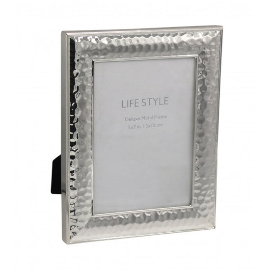 Silver Hammered  Frame  5 x7