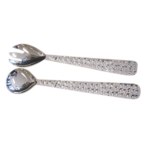 Silver Hammered Salad Servers