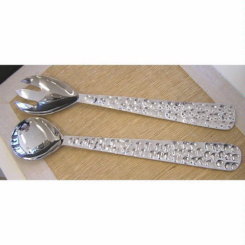 Silver Hammered Salad Servers